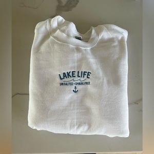 🌊Custom Lake Life Embroidered Crewneck🌊